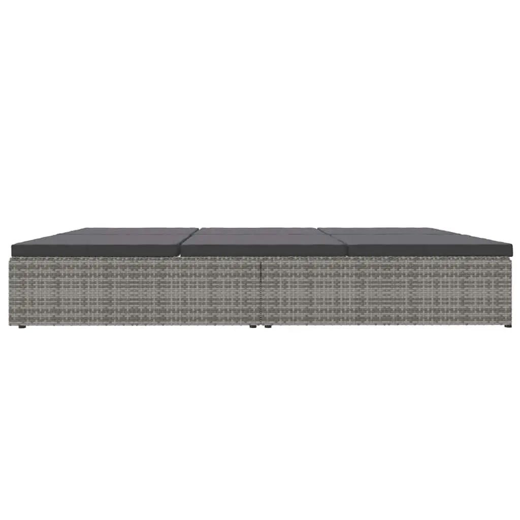 Convertible Sun Bed Sofa Outdoor Garden Lounger Grey
