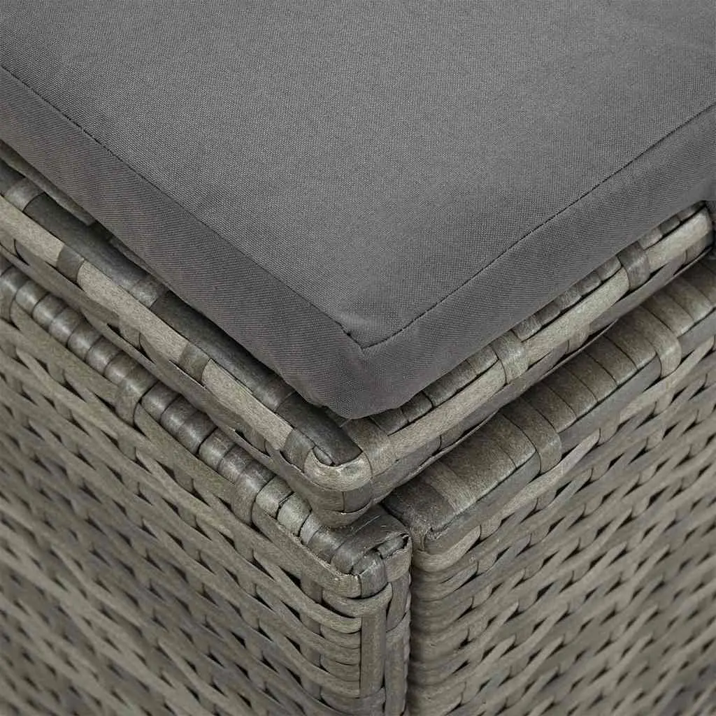 Convertible Sun Bed Sofa Outdoor Garden Lounger Grey
