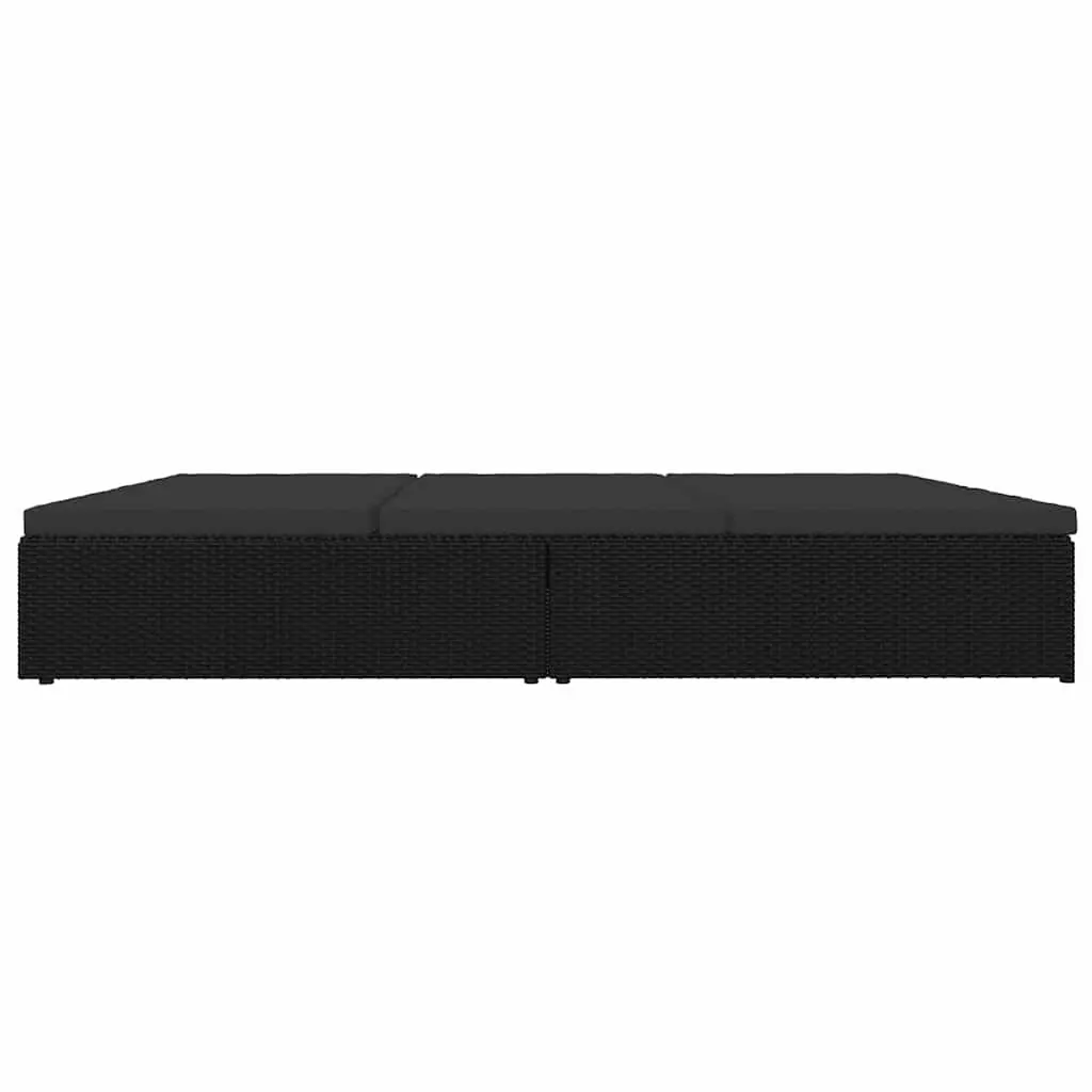 Convertible Sun Bed Sofa Poly Rattan Outdoor Lounge Chair Patio Daybed Cushions