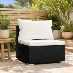 Black PE Rattan Middle Sofa - Specs and Features