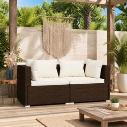2-Seater Garden Sofa Dimensions: Waterproof PE Rattan