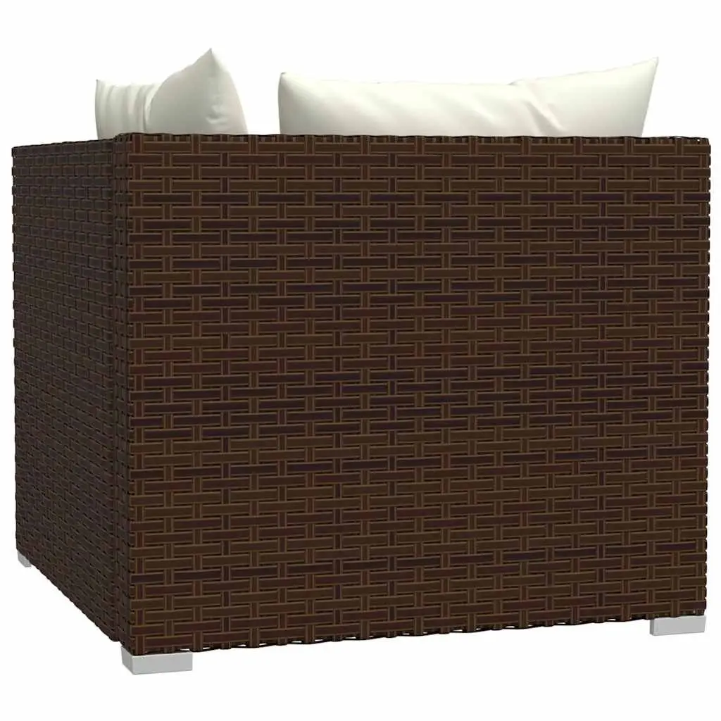 2-Seater Outdoor Sofa Garden Patio Furniture Brown PE Rattan
