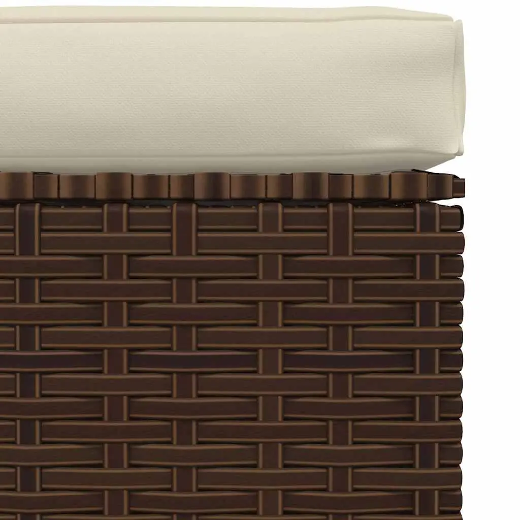 Garden Footrest Ottoman Brown 70x70x30cm Outdoor Patio Pouffe Modular Seating