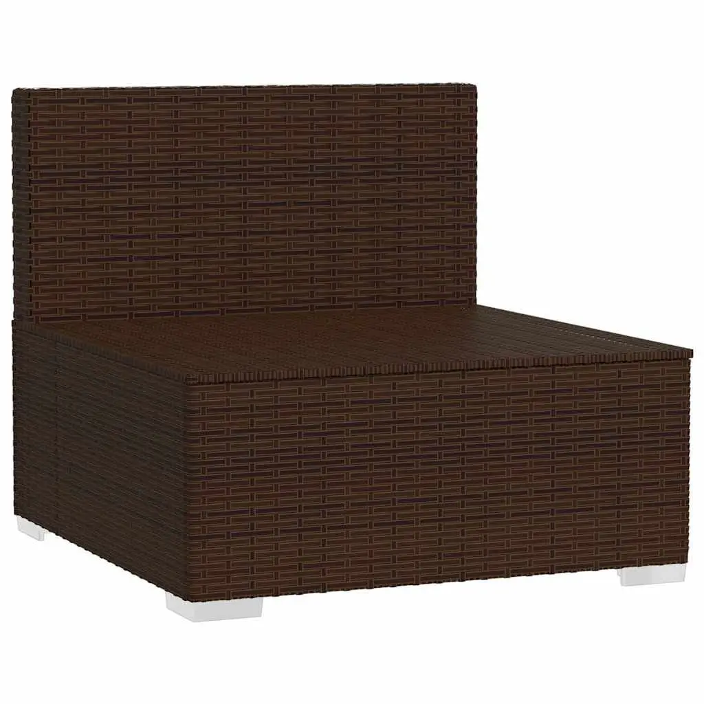 3-Seater Garden Sofa Outdoor Patio Furniture Set Brown Rattan Cushions Modular