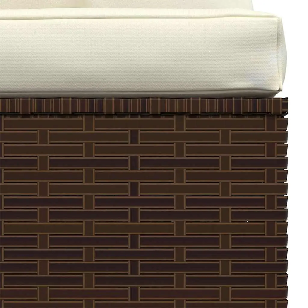 3-Seater Garden Sofa Outdoor Patio Furniture Set Brown Rattan Cushions Modular