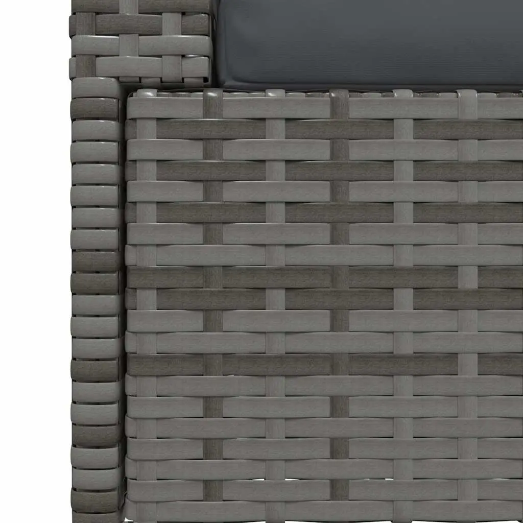 2-Seater Outdoor Garden Sofa for Patio and Garden Grey Rattan with Cushions