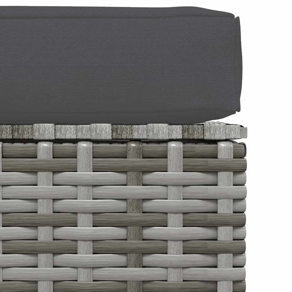 Garden Footrest Ottoman Outdoor Use Grey 70x70x30cm