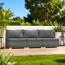 3-Seater Grey Rattan Sofa: Dimensions, Materials, and Features