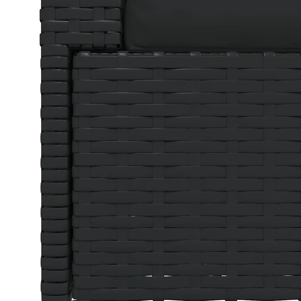 2-Seater Black Rattan Sofa Set