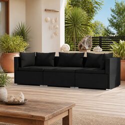 Specifications of Black Rattan 3-Seater Outdoor Sofa