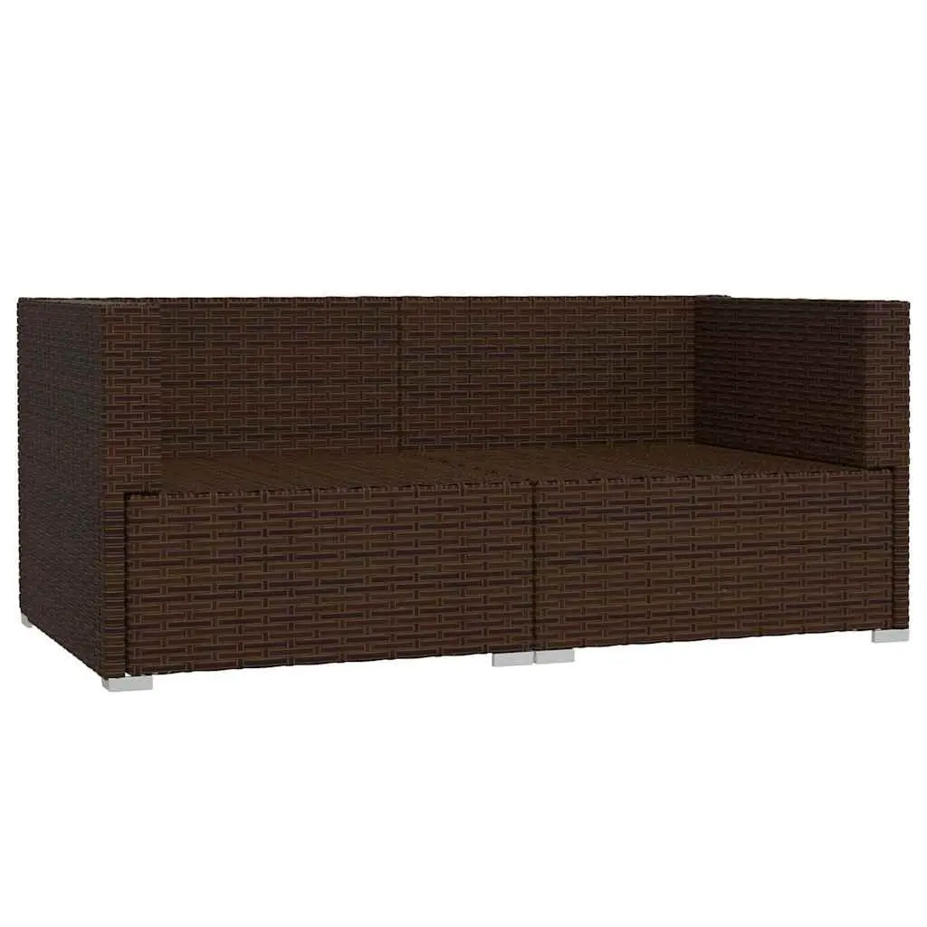 Outdoor Sofa for Garden Patio 2-Seater Brown Rattan with Cushions