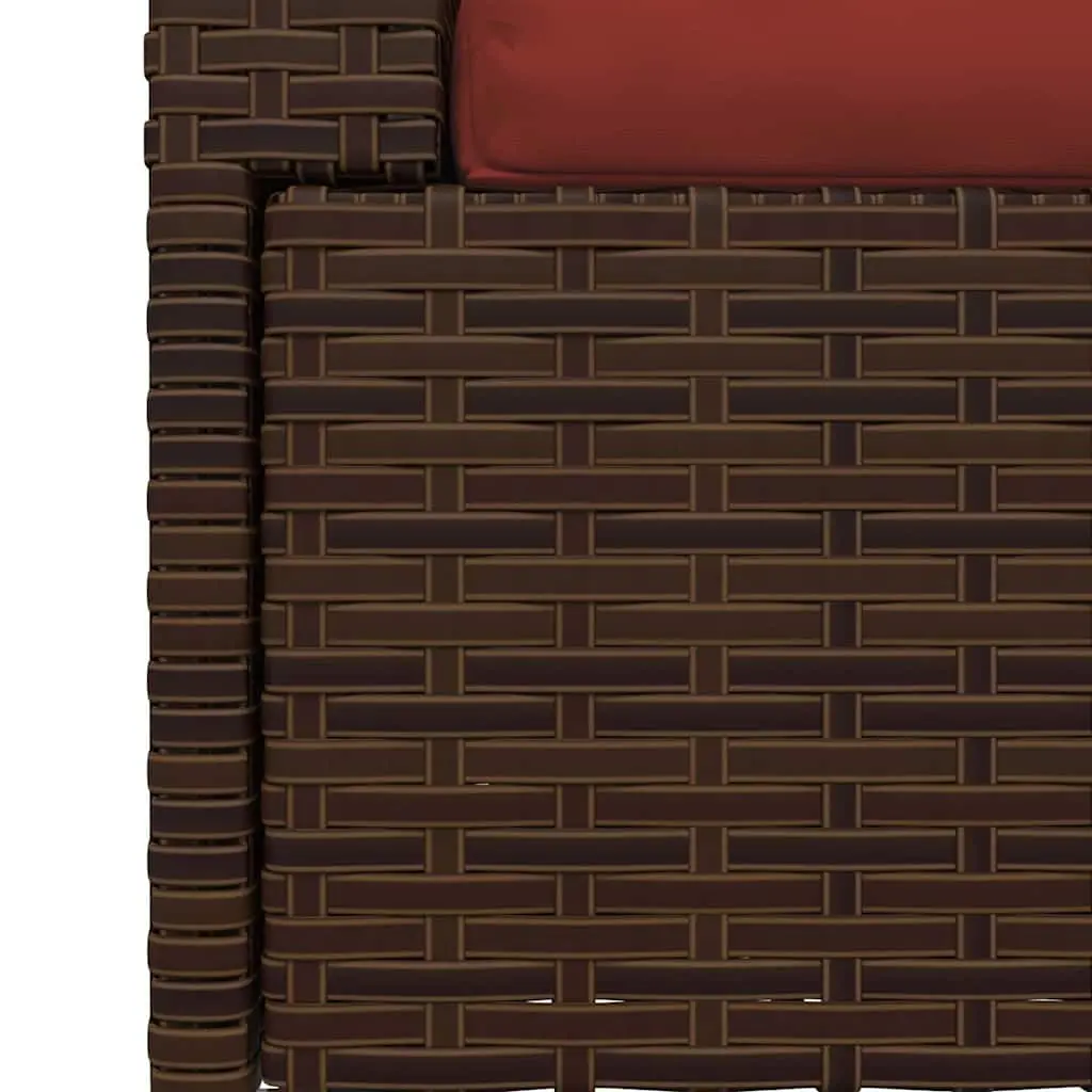 Outdoor Sofa for Garden Patio 2-Seater Brown Rattan with Cushions