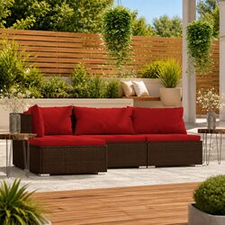 4 Piece Garden Lounge Set: Dimensions and Materials Specs