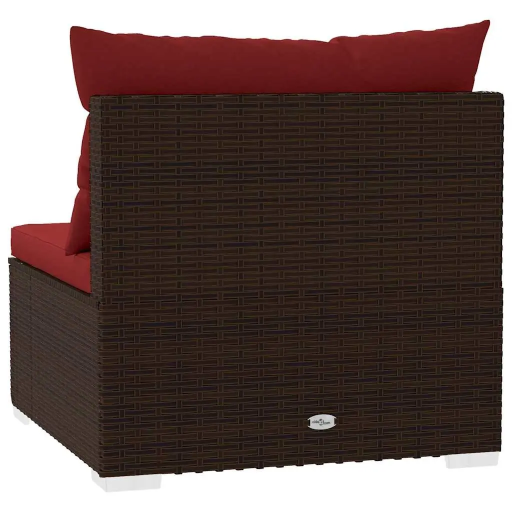 Brown Garden Middle Sofa with Cushions