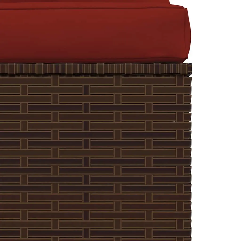 Brown Garden Middle Sofa with Cushions