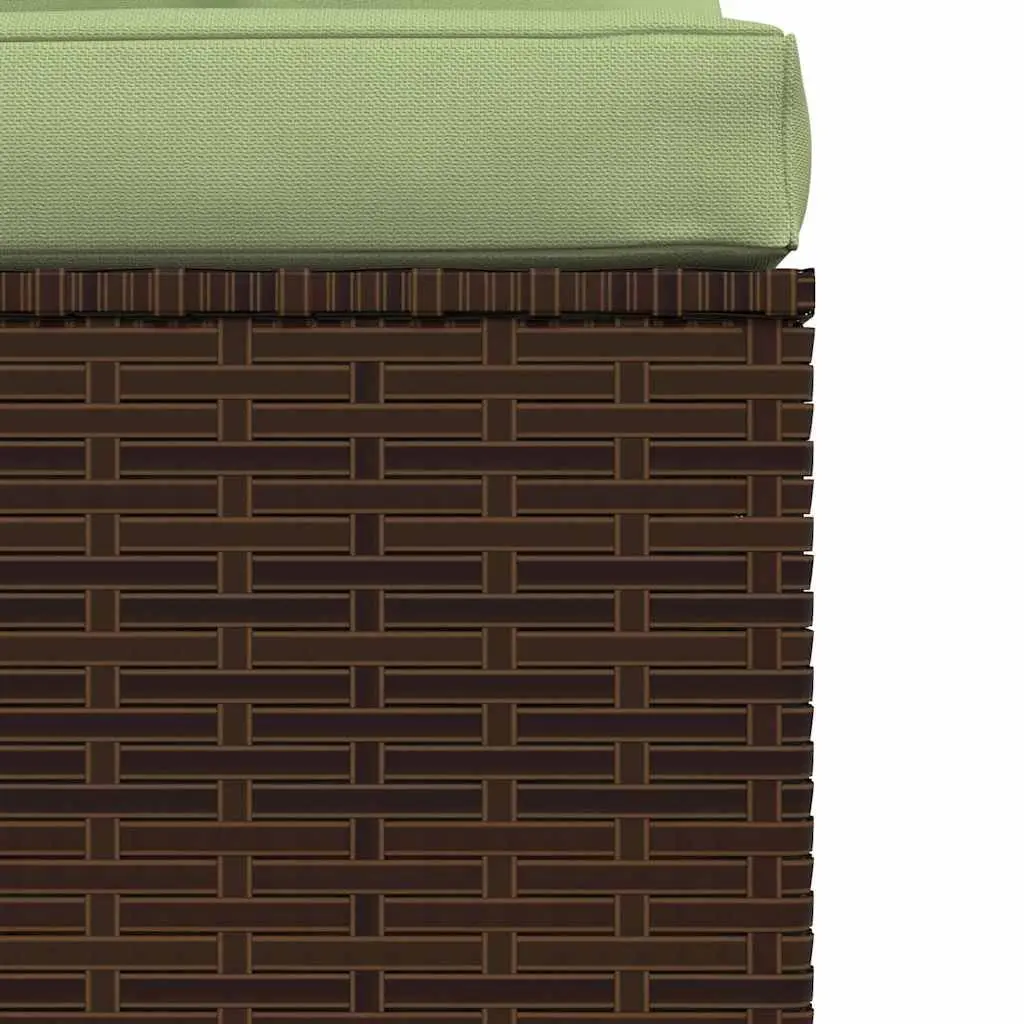 Modular Outdoor Garden Middle Sofa Sectional Seat with Removable Cushions Brown Rattan