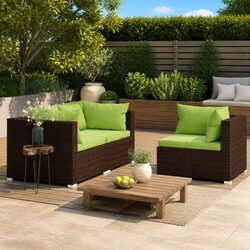 Specifications of the 3 Piece Brown Rattan Sofa Set