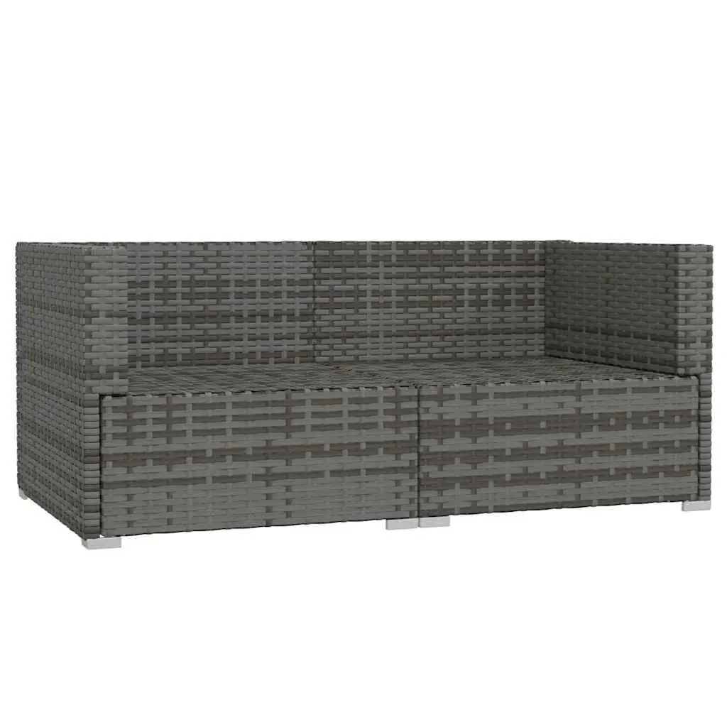 2-Seater Outdoor Sofa Grey PE Rattan Garden Patio Furniture Modular Seating