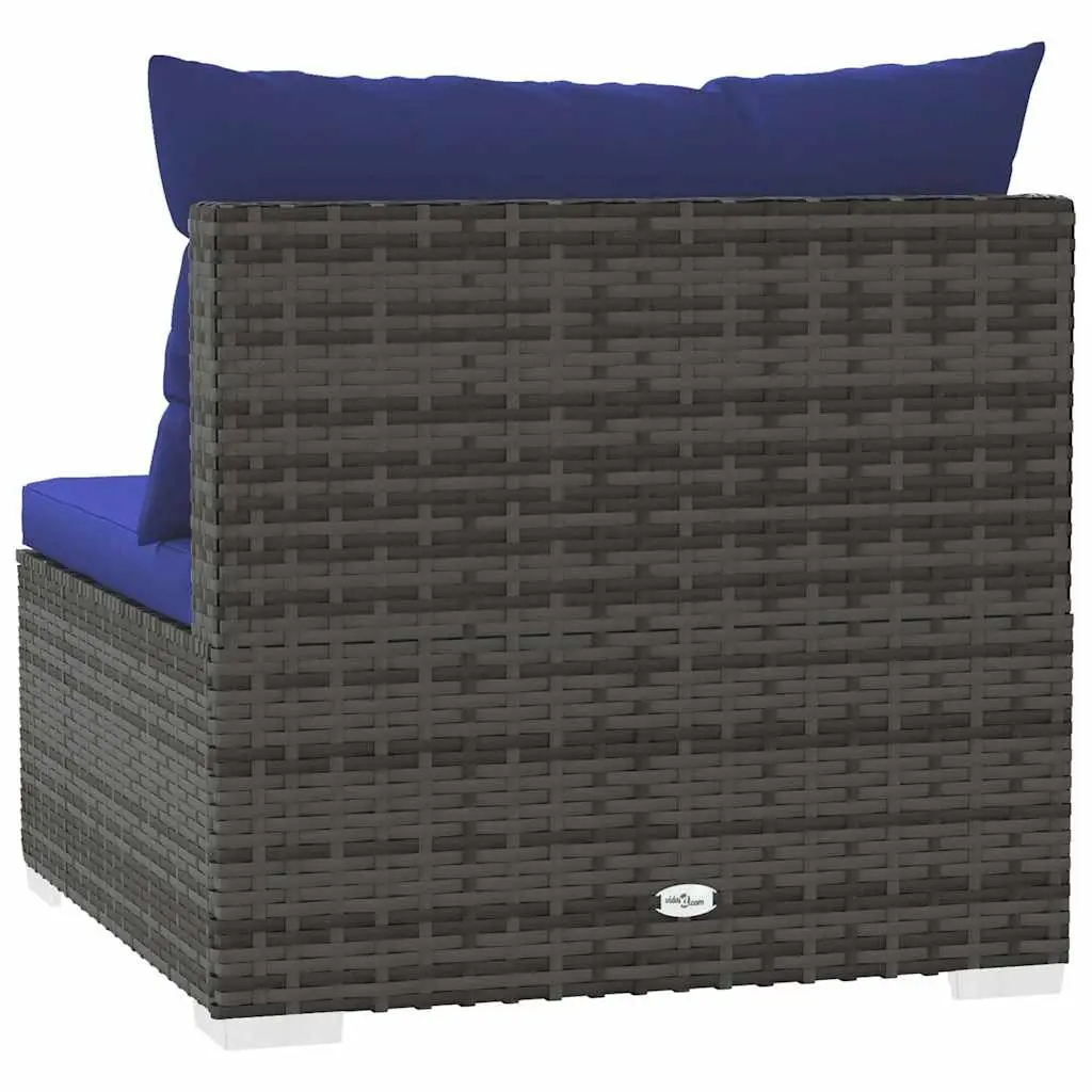 Grey Modular Middle Sofa with Cushions