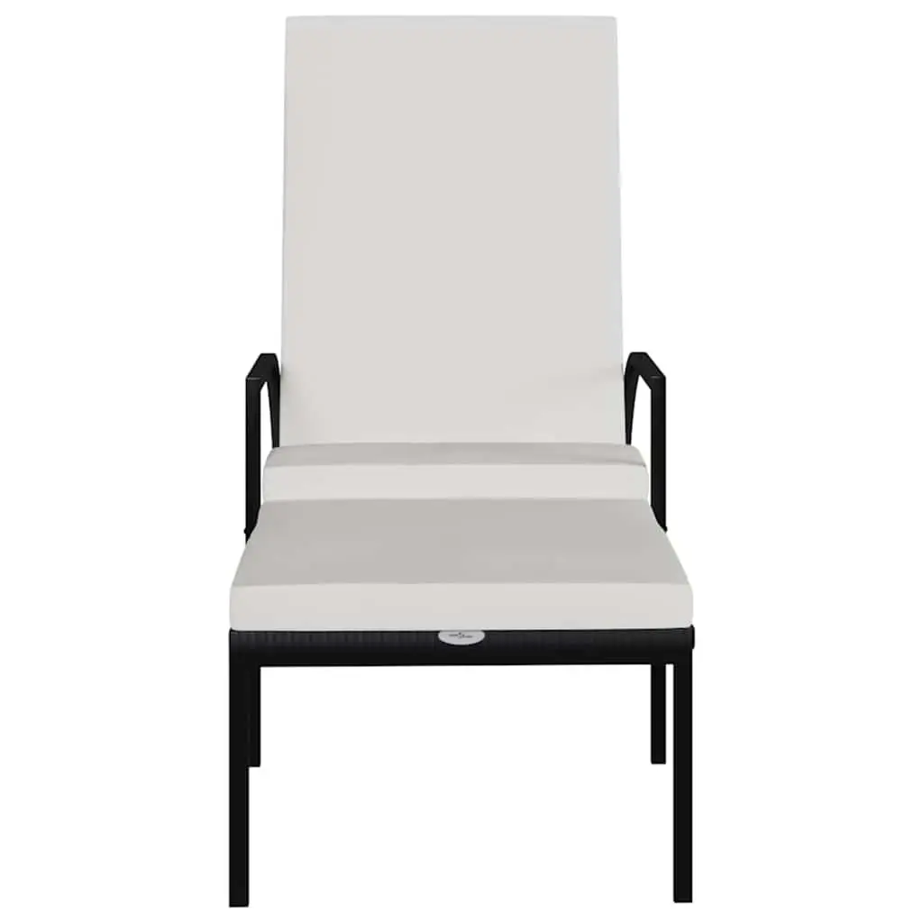 Sun Lounger Outdoor Garden Patio Lounge Chair Adjustable Backrest with Footrest Black