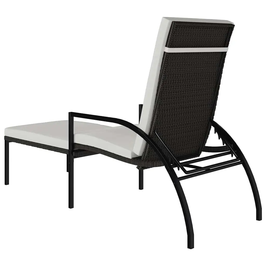 Sun Loungers Outdoor Garden Patio 2 Piece Brown PE Rattan