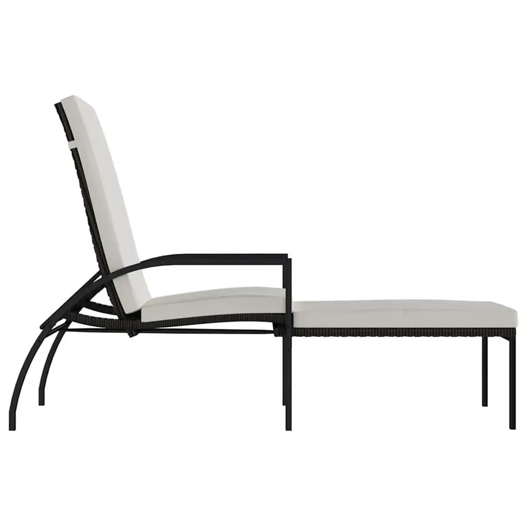 Sun Loungers Outdoor Garden Patio 2 Piece Brown PE Rattan