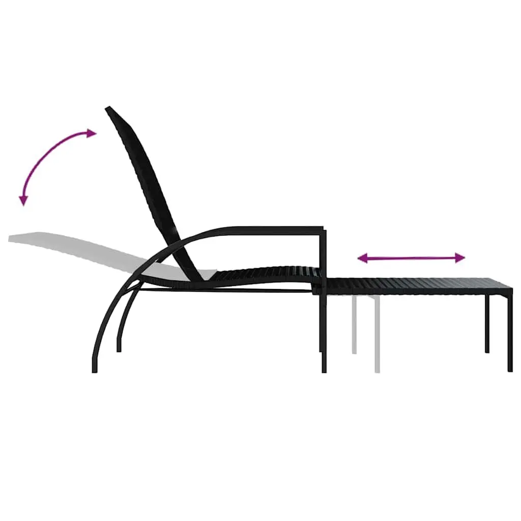 Sun Loungers Outdoor Patio Garden Adjustable Backrest 2 Piece Set