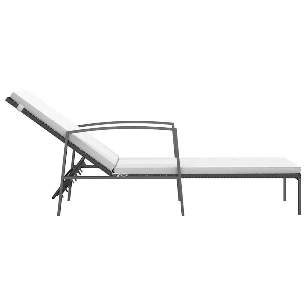 Sun Lounger with Adjustable Backrest and Steel Frame