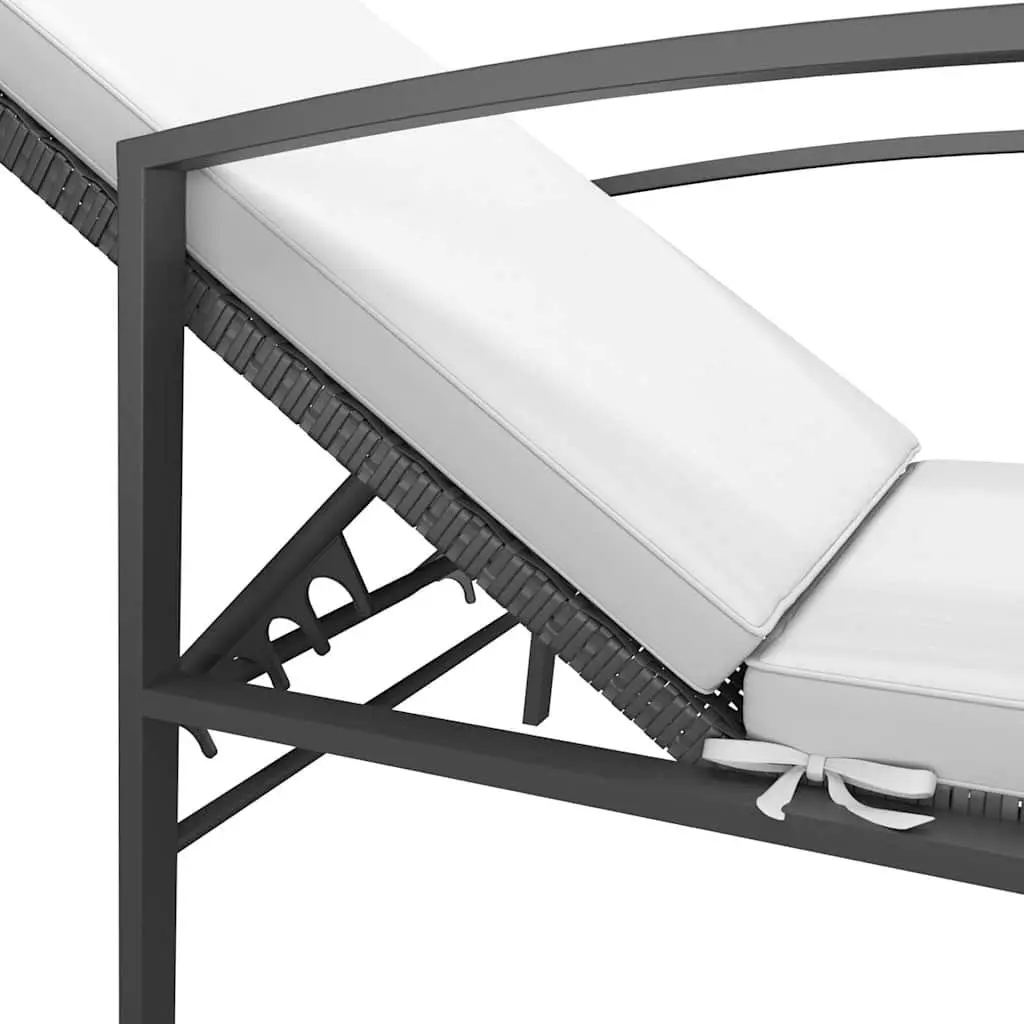 Sun Lounger with Adjustable Backrest and Steel Frame