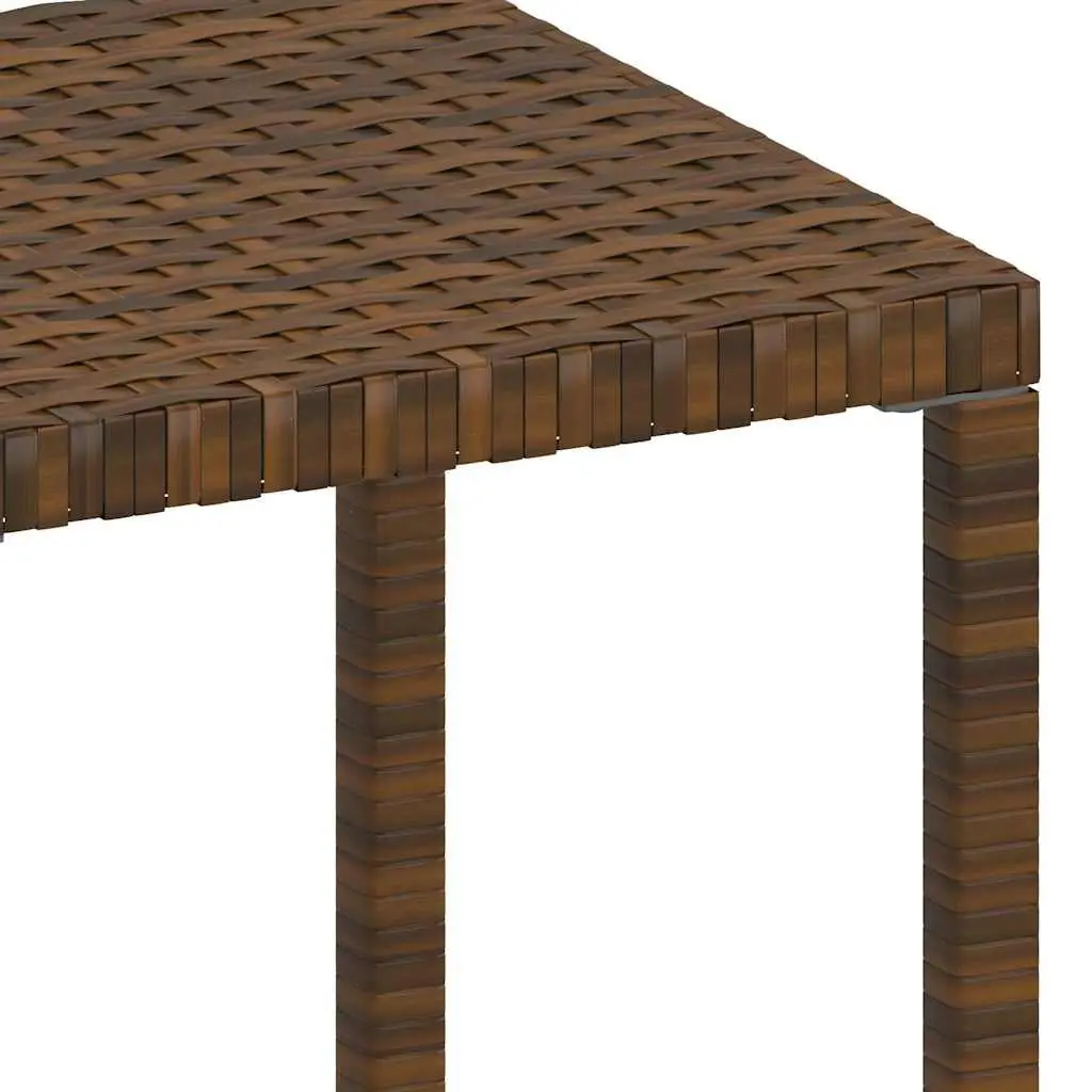 Sun Loungers 2 pcs with Table Poly Rattan Brown Outdoor Garden Patio Furniture