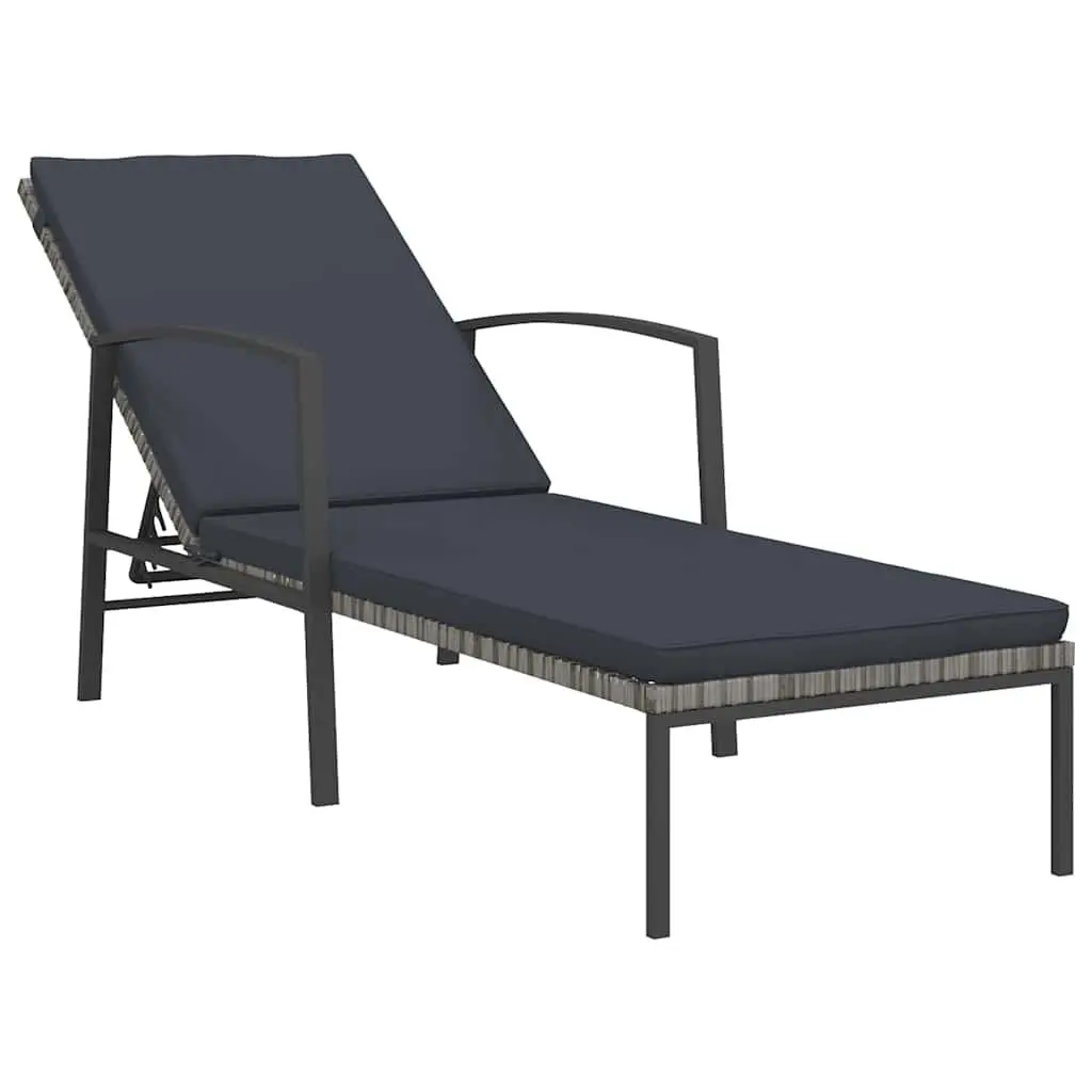Sun Lounger with Side Table 2-Piece Outdoor Set
