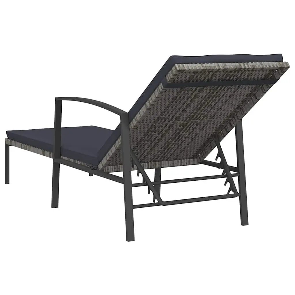Sun Lounger with Side Table 2-Piece Outdoor Set