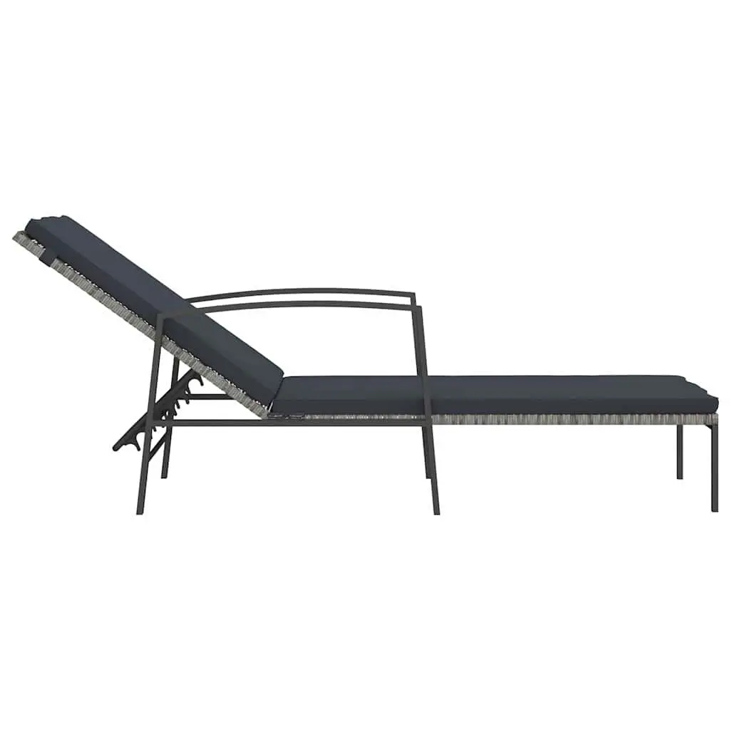 Sun Lounger with Side Table 2-Piece Outdoor Set