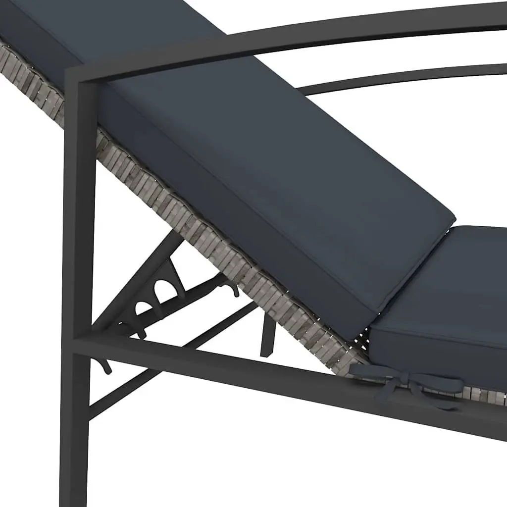 Sun Lounger with Side Table 2-Piece Outdoor Set