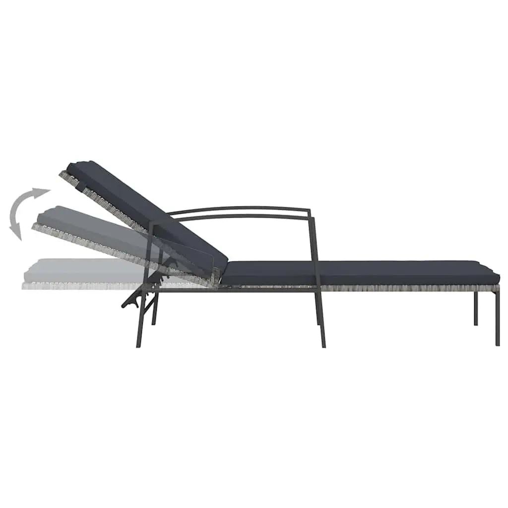 Sun Lounger with Side Table 2-Piece Outdoor Set