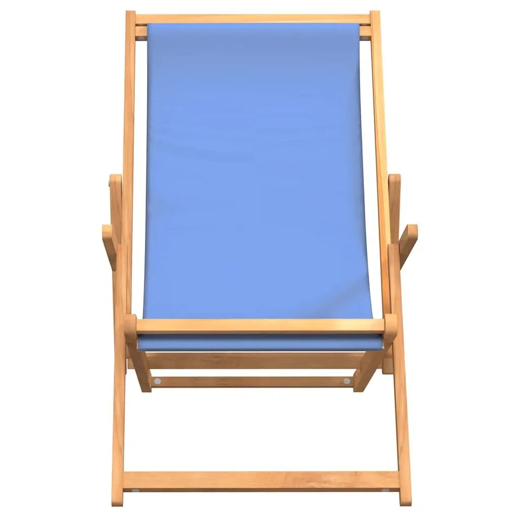 Folding Beach Chair Solid Teak Wood Outdoor Garden Deck Chair Adjustable