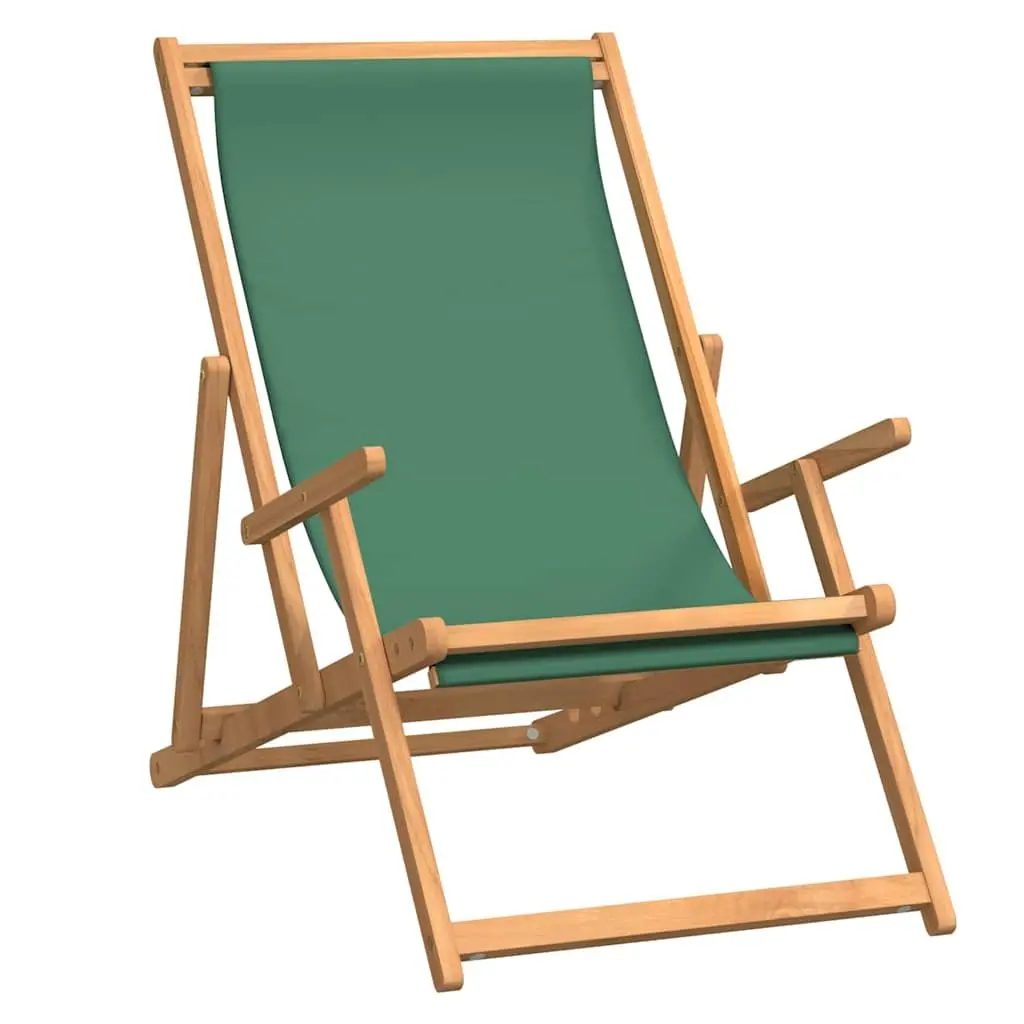 Folding Beach Chair Outdoor Garden Adjustable Solid Teak Wood