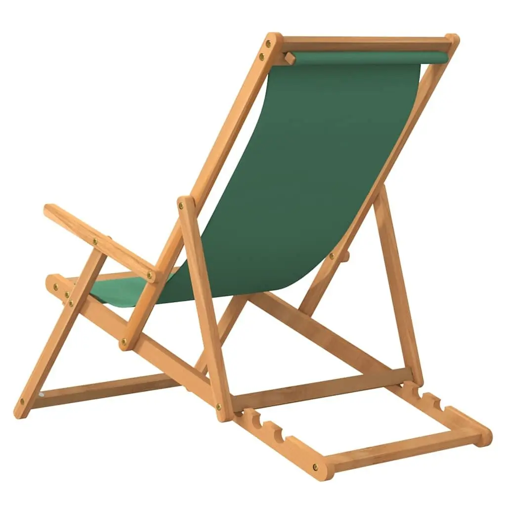 Folding Beach Chair Outdoor Garden Adjustable Solid Teak Wood