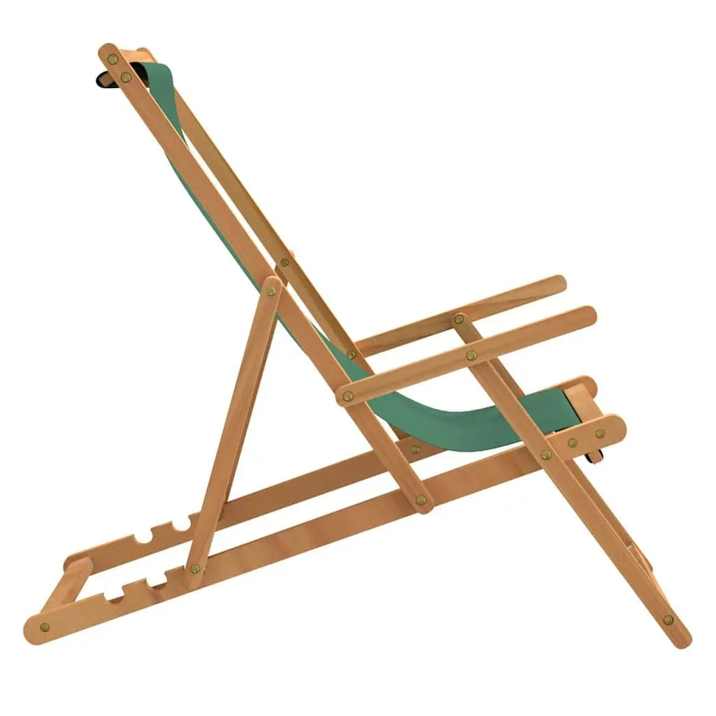 Folding Beach Chair Outdoor Garden Adjustable Solid Teak Wood