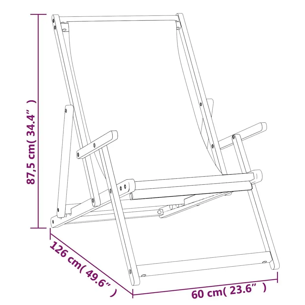 Folding Beach Chair Outdoor Garden Adjustable Solid Teak Wood