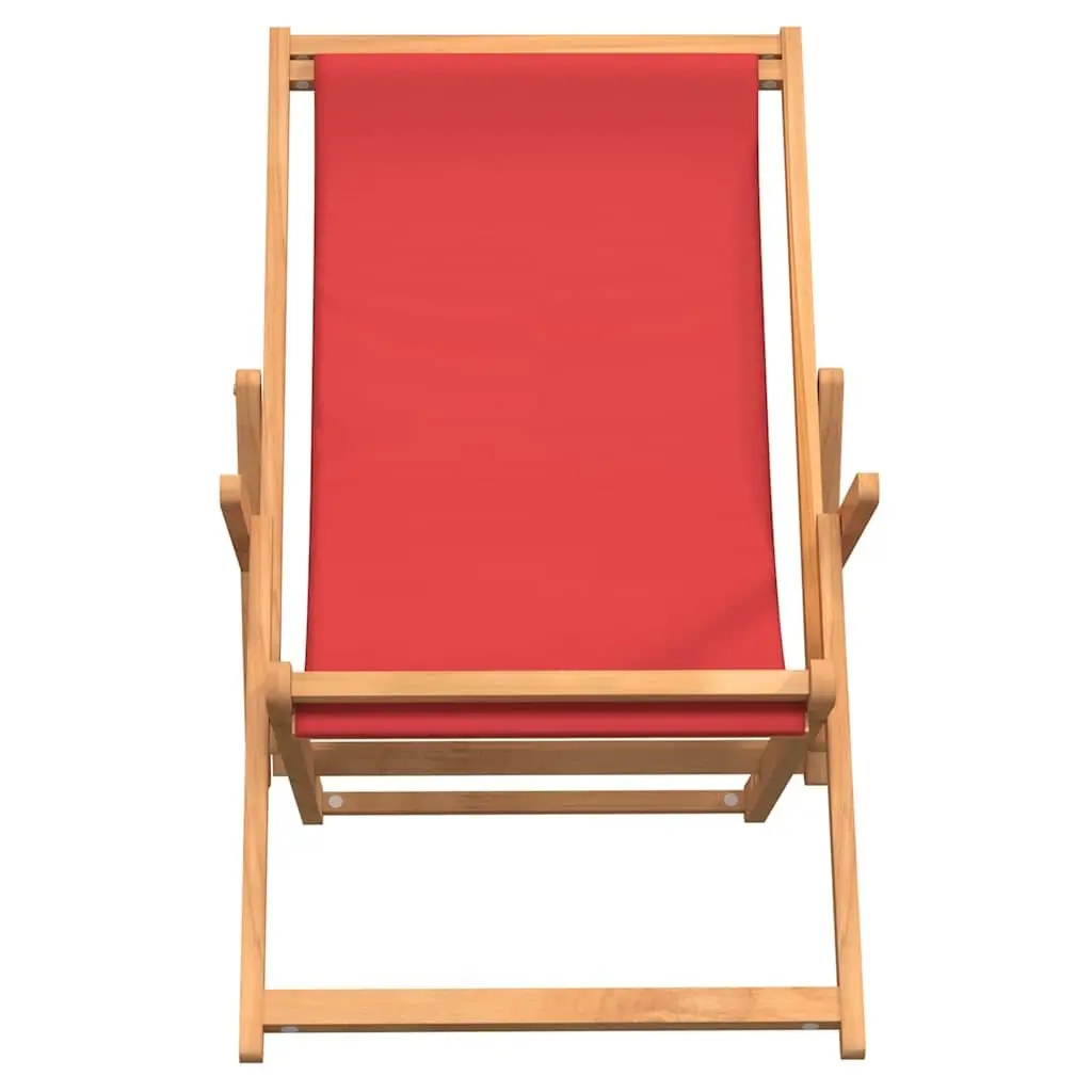 Folding Beach Chair Outdoor Garden Adjustable Solid Teak Wood