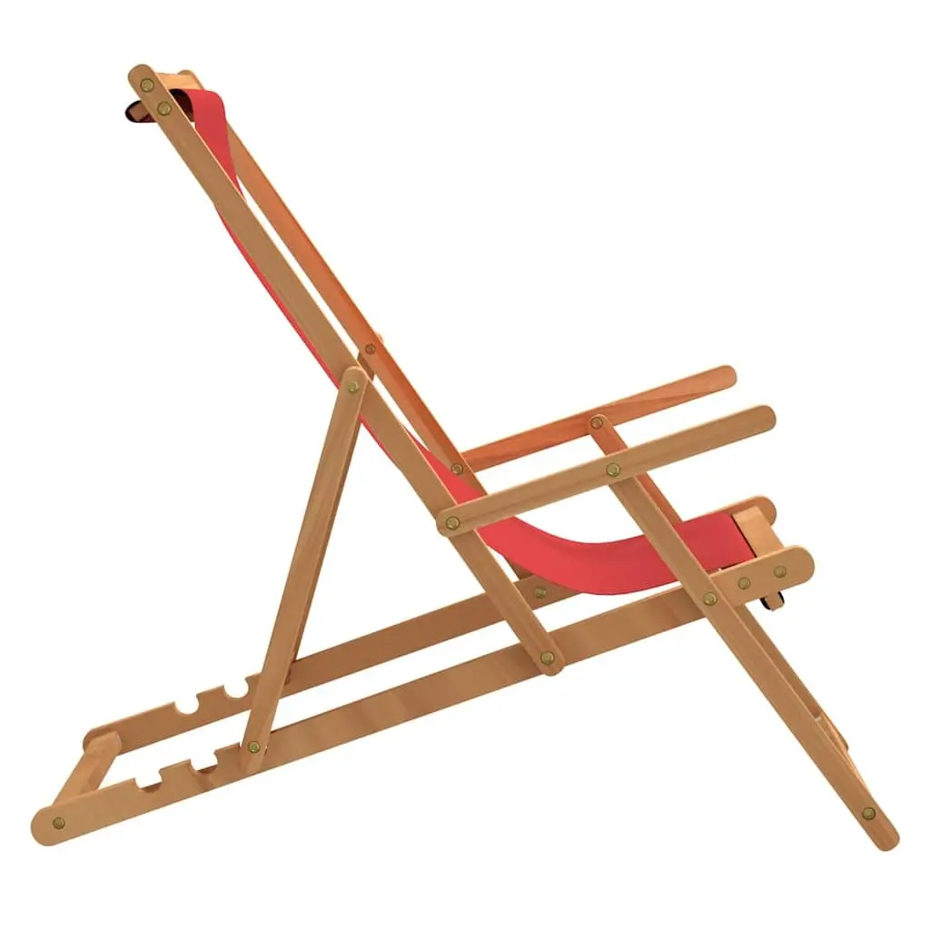 Folding Beach Chair Outdoor Garden Adjustable Solid Teak Wood