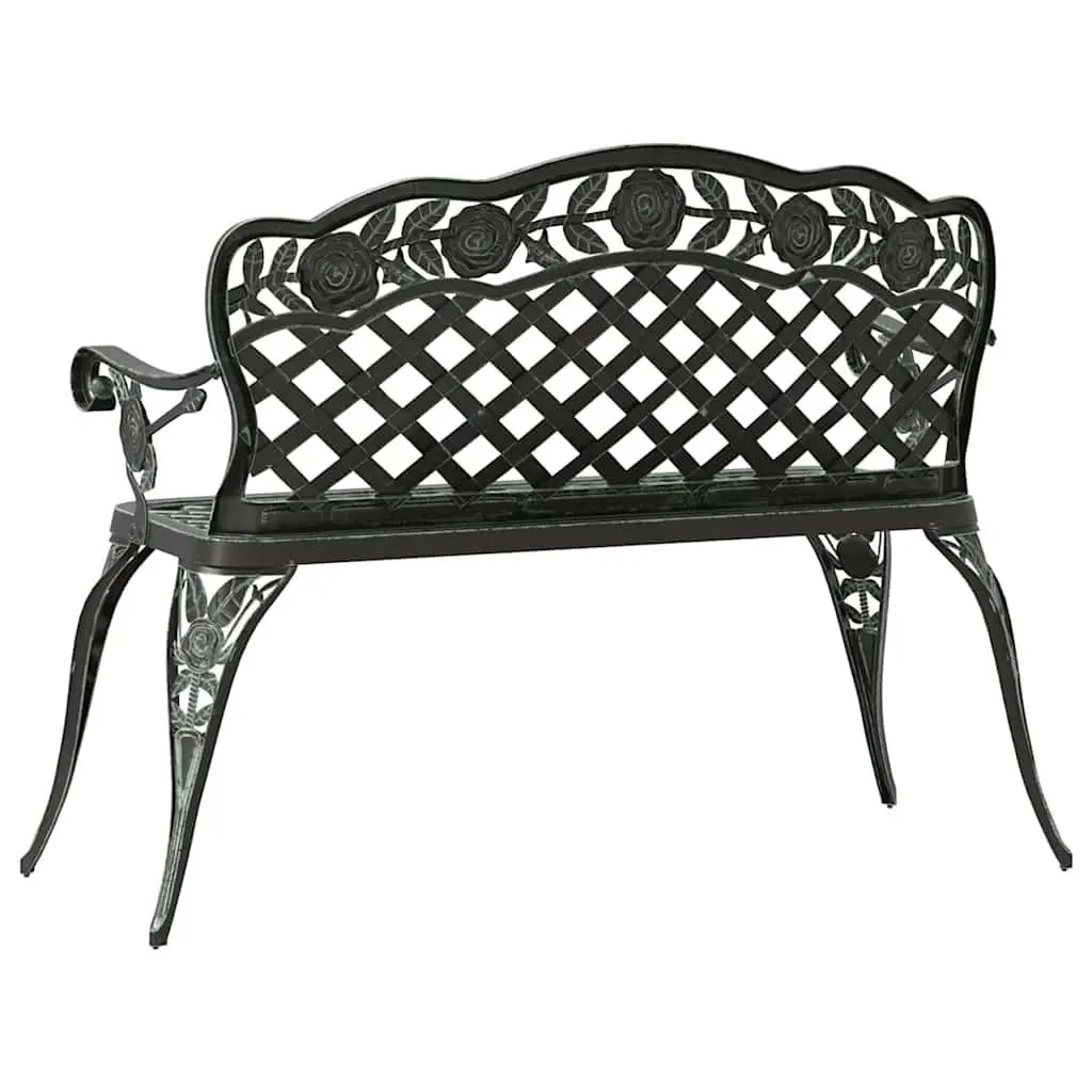 Garden Bench 108cm Outdoor Seating Cast Aluminium Patio Ornate Scrollwork Design