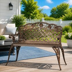 Garden Bench 108cm – Cast Aluminium & Iron Construction
