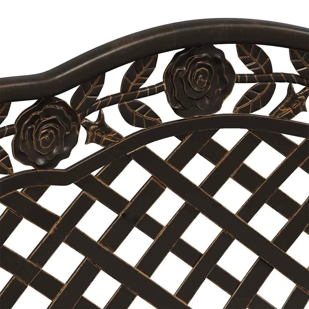 Garden Bench Outdoor Seating 108cm Cast Aluminium Brown