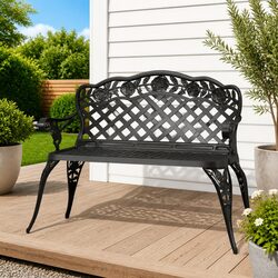 108cm Black Cast Aluminium Garden Bench Specifications