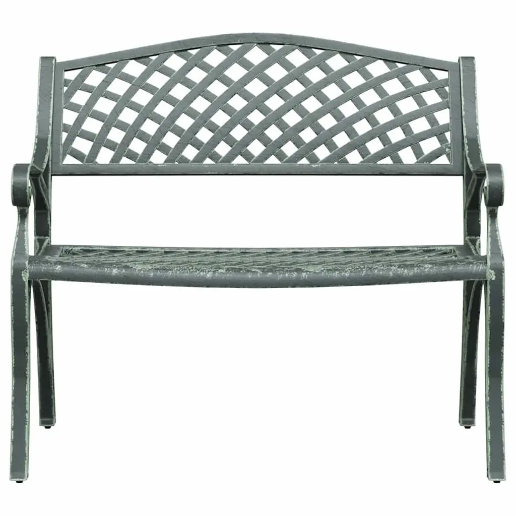 Garden Bench Outdoor Patio 102cm Green Cast Aluminium Weather Resistant