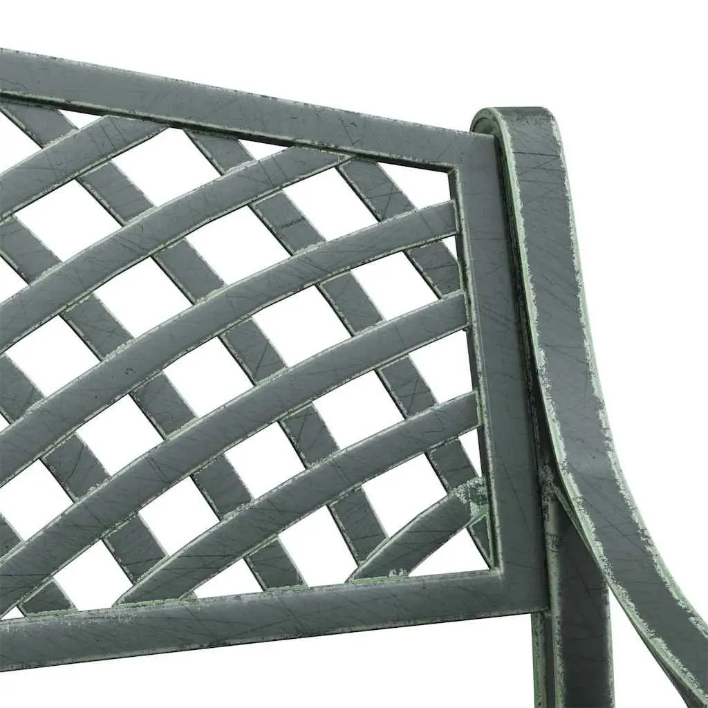 Garden Bench Outdoor Patio 102cm Green Cast Aluminium Weather Resistant