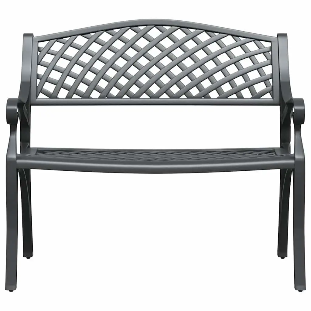 Garden Bench Outdoor Use 102cm Cast Aluminium Black
