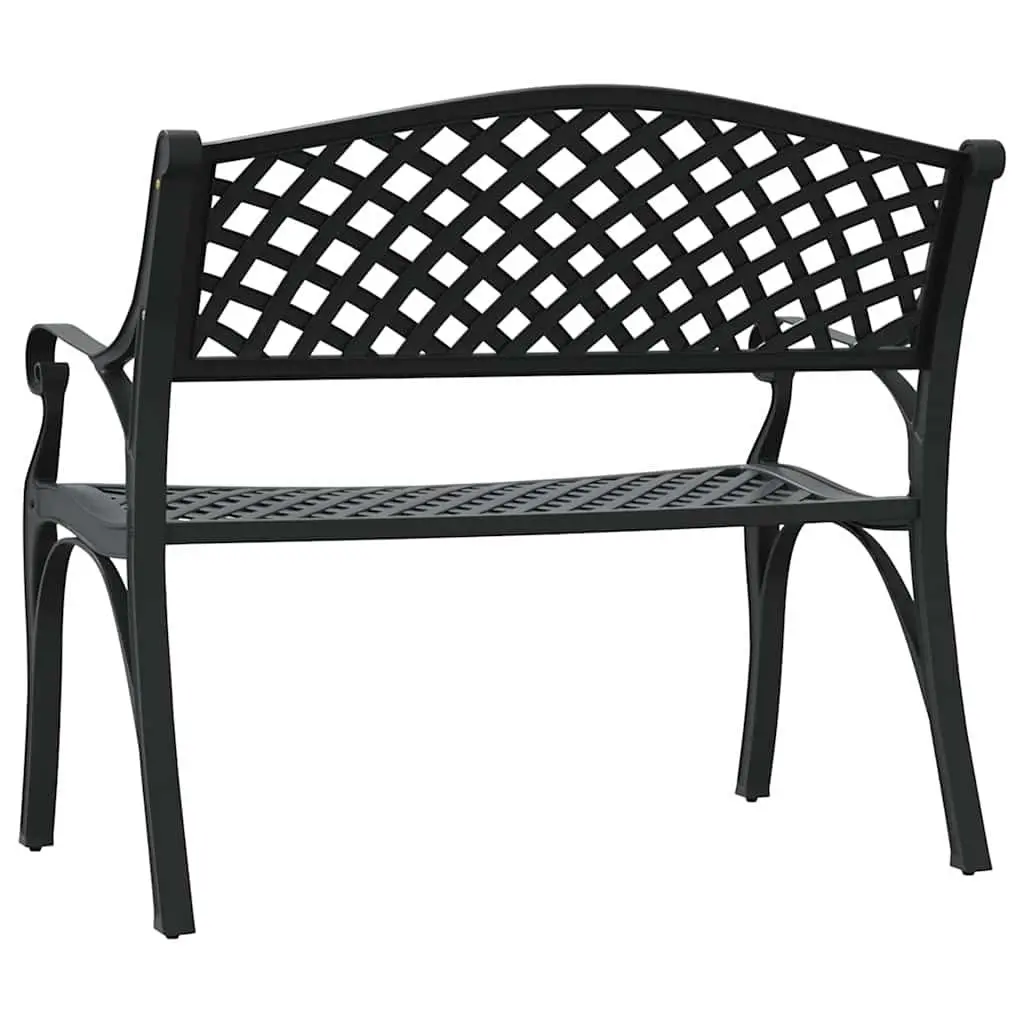 Garden Bench Outdoor Use 102cm Cast Aluminium Black